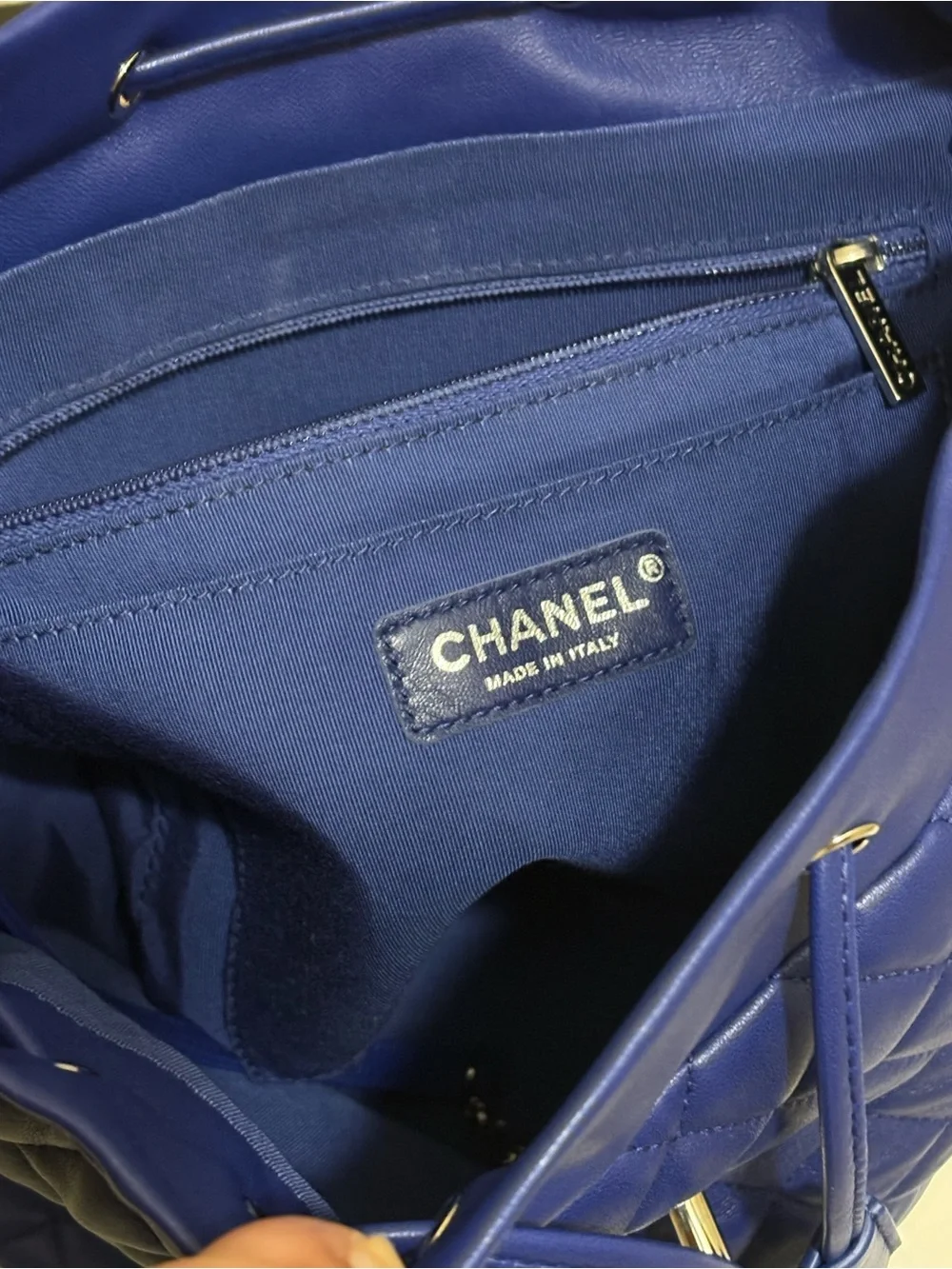 CHANEL Urban Spirit Large Backpack Royal Blue Quilted Lambskin 22 Series